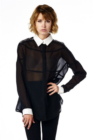 Sheer Me Button Up Blouse