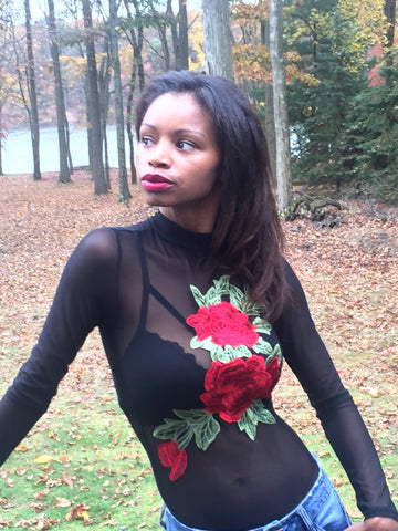 Sheer Rose Bodysuit