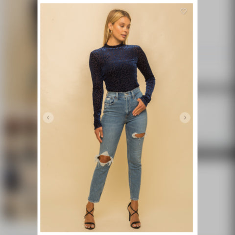 Blue Leopard Top