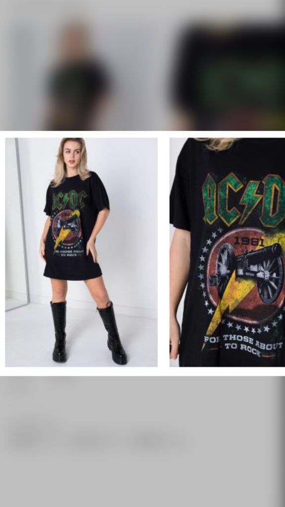 ac dc shirt dress Acdc - I Was Thunderstruck