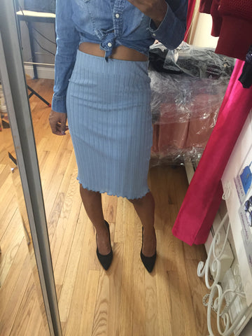 Pointelle Midi Skirt