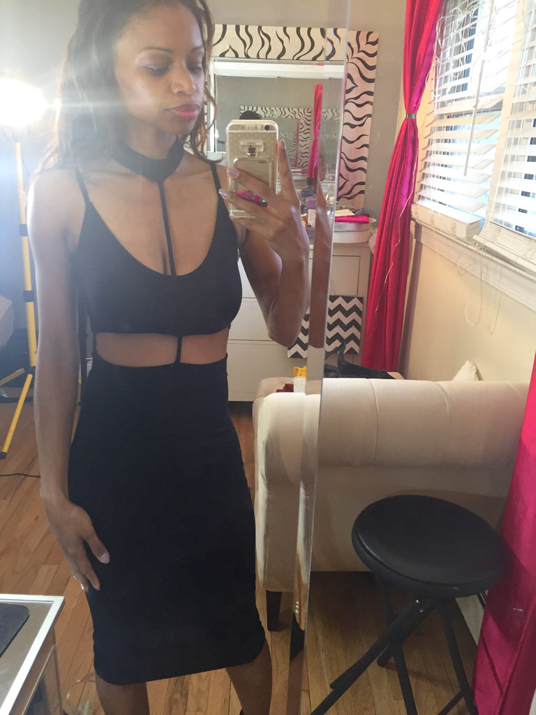 Choker Cut Out Dress GlitterBuzzStyle Boutique