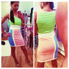 Wow Couture Color-Block Sunburst Bandage Dress